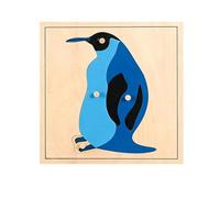 LLTCMYGS Puzzle Montessori di Animali e Piante, Giocattolo per l'Educazione Precoce e la Coordinazione Mano-Occhio,Penguin