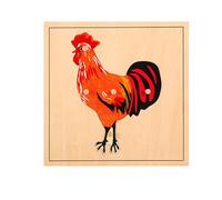 LLTCMYGS Puzzle Montessori di Animali e Piante, Giocattolo per l'Educazione Precoce e la Coordinazione Mano-Occhio,Rooster