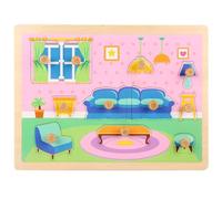 LLTCMYGS Puzzle Montessori in Legno con Perne, Tavola per Abbinare Le Forme degli Animali dello Zoo con Grandi Manopole,Model d