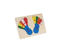 LLTCMYGS Puzzle Montessori in Legno Mano-Piede Pannello Puzzle, Sviluppo Coordinato Occhio-Mano,Model b