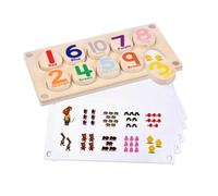 LLTCMYGS Puzzle Montessori in Legno per Abbinare i Numeri, Gioco di Conteggio da 1 a 10 con Flash Card per Bambini