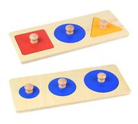 LLTCMYGS Puzzle Montessori in Legno per ordinare Forme e Dimensioni, tavolette con Forme Geometriche per Bambini Piccoli
