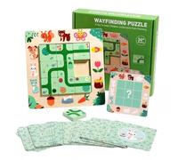 LLTCMYGS Puzzle Montessori in Legno per Orientamento, Gioco di Costruzione di Strade Logiche, Giocattoli Educativi