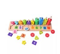 LLTCMYGS Puzzle Montessori per Abbinare i Numeri, Gioco di Legno per Ordinare Le Forme