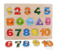 LLTCMYGS Puzzle Montessori per Bambini Piccoli per Il Riconoscimento dei Numeri e l'Abbinamento delle Forme, Giocattolo per Lo Sviluppo Cognitivo e delle Prime Abilità Matematiche