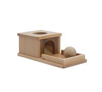 LLTCMYGS Scatola Bersaglio Permanente in Legno Montessori, con Vassoio e Pallina, Giocattolo con Caduta della Pallina in Legno
