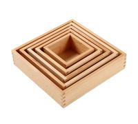 LLTCMYGS Scatole Nesting Montessori in Legno, Set da 10 Pezzi di Blocchi Quadrati impilabili per Bambini