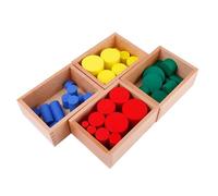 LLTCMYGS Set cilindrico in Legno Senza manopola, Materiale per Lo Sviluppo sensoriale della Prima Infanzia Montessori