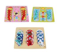 LLTCMYGS Set di Assi per Legare Le Scarpe in Legno Montessori, insegnare ai Bambini ad Allacciare i Lacci delle Scarpe, Sviluppo motorio fine