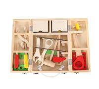 LLTCMYGS Set di Cassetta degli Attrezzi in Legno Montessori, Strumenti Giocattolo per Il Fai-da-Te dei Bambini, Giocattolo Educativo di Costruzione