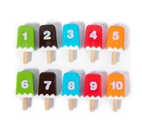 LLTCMYGS Set di Ghiaccioli in Legno Montessori con Numeri, Gioco di Contare da 1 a 10 e Giocattolo di Cibo Finto per Bambini