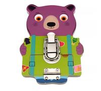 LLTCMYGS Set di Gioco Montessori in Legno per Bambini per Aprire Serrature, Giocattolo per Sviluppare la Coordinazione Mano-Occhio,Bear