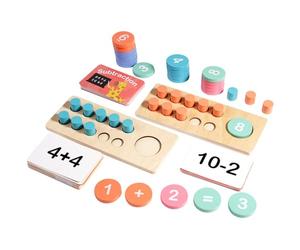 LLTCMYGS Set di Matematica con Cornice dei Dieci in Legno, Giocattolo Montessori per Il Senso dei Numeri e l'aritmetica, attività di apprendimento per la Scuola Materna