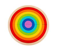 LLTCMYGS Set di Puzzle Arcobaleno in Legno, Giocattoli Montessori per Ordinare Forme e Colori, Lavagne Puzzle Geometriche per l'Apprendimento Precoce,Model e