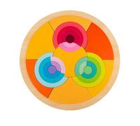 LLTCMYGS Set di Puzzle Arcobaleno in Legno, Giocattoli Montessori per Ordinare Forme e Colori, Lavagne Puzzle Geometriche per l'Apprendimento Precoce,Model d