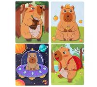 LLTCMYGS Set di Puzzle in Legno Montessori, Puzzle 4 in 1 in Legno per Bambini, Gioco Educativo di Abbinamento Animali