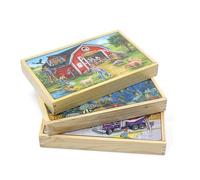 LLTCMYGS Set di Puzzle in Legno Montessori, Puzzle per Bambini per l'Allenamento delle capacità Sensoriali e di Pensiero (3 Pezzi)