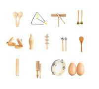 LLTCMYGS Set di Strumenti a percussione, Didattica della Musica in età prescolare Montessori, Regali Musicali per Bambini (13 Pezzi)