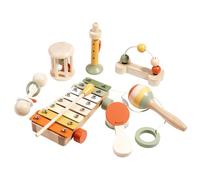 LLTCMYGS Set di Strumenti Musicali in Legno Montessori a 7 Pezzi, Sonaglio Orff per Bambini e Giochi di Percussione