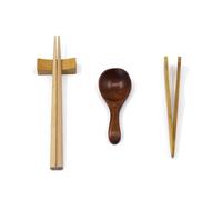 LLTCMYGS Set di Strumenti per trasferimento nella Vita Quotidiana Montessori, Bacchette, cucchiai di Legno, Set di pinze in bambù