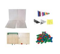 LLTCMYGS Set di sussidi didattici per la Matematica Montessori, addizione e sottrazione, Perline, Gioco di timbri