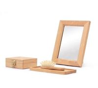 LLTCMYGS Set Montessori con Piccolo Pettine e Specchio in Legno, aiuti per l'insegnamento della Cura Personale e delle attività quotidiane