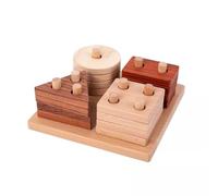 LLTCMYGS Set Montessori di Giochi di Abbinamento di Forme Geometriche, Giochi di Classificazione e Impilamento,Model A