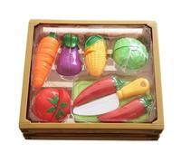 LLTCMYGS Set per Gioco di finzione Montessori Tagliare Il Cibo, Frutta, Verdura e Giocattoli Alimentari Realistici con Velcro per Bambini,Vegetables