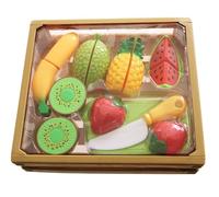 LLTCMYGS Set per Gioco di finzione Montessori Tagliare Il Cibo, Frutta, Verdura e Giocattoli Alimentari Realistici con Velcro per Bambini,Fruits