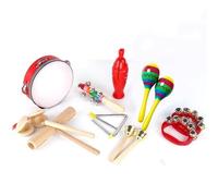 LLTCMYGS Strumenti Musicali a percussione in Legno per Bambini, ausili per l'insegnamento della Musica Montessori (9 Pezzi)