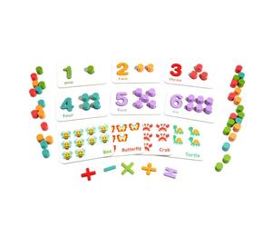 LLTCMYGS Tabellone Montessori con Perline per Contare e Abbinare, Giocattolo di Legno per Numeri e Matematica per Bambini