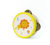 LLTCMYGS Tamburelli in Legno Mini Orff per Bambini, Giocattoli Musicali Montessori a Forma di Animali dei Cartoni,Model b