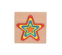 LLTCMYGS Tavole Montessori per Il Riconoscimento delle Forme Geometriche, Puzzle Sensoriali in Legno per Bambini,Five Pointed Stars