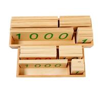 LLTCMYGS Tessera numerica Montessori in Legno Grande e Piccola con Cofanetto, Aiuto didattico di Matematica in età prescolare (1-9000)