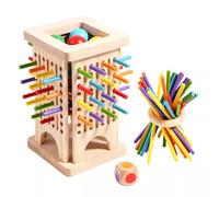 LLTCMYGS Torre da Tirare con Bastoncini in Legno per Bambini, Gioco Interattivo per Serate di Giochi in Famiglia e Apprendimento Prescolare