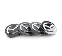 LLTSNT 4 Pezzi Copri Mozzo Centrali per Mazda 60 mm, Copri Cerchione, Copri Mozzo Ruota, Copri Centro Badge, Copri Logo Mozzo, Accessori Auto, Nero