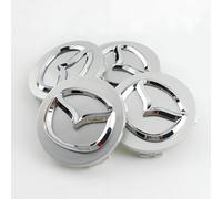 LLTSNT 4 Pezzi Coprimozzo Centrali per Mazda 60mm, Copri Cerchione, Copri Mozzo Ruota, Coperchi Centrali Badge Mozzo, Copri Logo Accessori Auto, Argento
