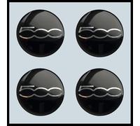 LLTSNT 4 Pezzi Coprimozzo per Fiat 500 56mm, Coprimozzi Adesivo Ruota con Logo Auto Emblema Coprimozzo Ruota Centrale Coprimozzo Copri Badge