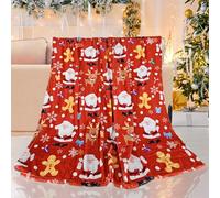 LLTTEER Coperta natalizia, morbida e calda coperta invernale in pile Sherpa, coperta in peluche, coperta per bambini e adulti, coperta regalo (Natale B, 130 x 150 cm)