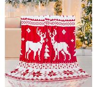 LLTTEER Natalizia Morbida e Calda Coperta Invernale in Pile Sherpa, Peluche per Bambini e Adulti, Regalo (Natale G, 150 x 200 cm)