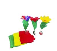 lluofeng Set di puntelli magici per palcoscenico con piume che svaniscono, da fiore a seta a bacchetta e ritorno alla routine dei fiori: giallo