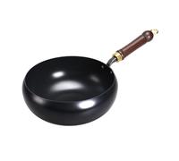 lluoqian Autentico wok in acciaio al carbonio - Padella antiaderente con fondo piatto non rivestito for gas e induzione(26CM)