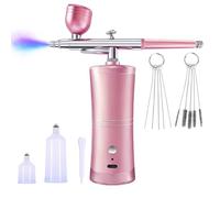 lluoqian Compressore Kit aerografo Elettrico - 20/30PSI for colorare Figurine, spruzzare Modelli, Nail Art e Pittura(Pink,30psi)