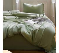lluoqian Lenzuolo Set di biancheria da letto A-Class Tencel Lyocell 4 pezzi - Biancheria da letto in Lyocell 100TC, set di lenzuola minimaliste(Tender green,1.8m)
