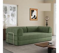 lluoqian Living Room Divano letto in velluto a coste retrò compresso sottovuoto, divano pieghevole for piccoli soggiorni, moderno e compatto(Green)