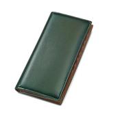 lluoqian Multifunction Nuovo portafoglio lungo in vera pelle - pochette multifunzionale unisex, porta carte in pelle di vacchetta(Ink Green)