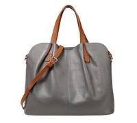 lluoqian Outings Top-Grain Leather Tote Bag - Medium Capacity Color-Block Handheld & Crossbody Bag, Urban Minimalist for Commute(Grey)