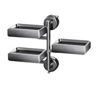 lluoqian Space-Saving Portasapone a doppio strato con ventosa in plastica, da parete, senza fori, for uso domestico, for il bagno, di asciugatura a goccia(Style3)