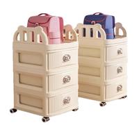 lluoqian Space-Saving Scaffale portaoggetti mobile for cartelle scolastiche, libreria da pavimento e cassettiera portaoggetti for libri sotto la scrivania(White2,3 layer)