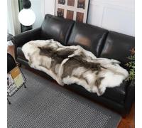 lluoqian Universal Cuscino in pelle, cuscino for divano in pile di peluche for divano a tre posti, stile business(205 * 70cm)